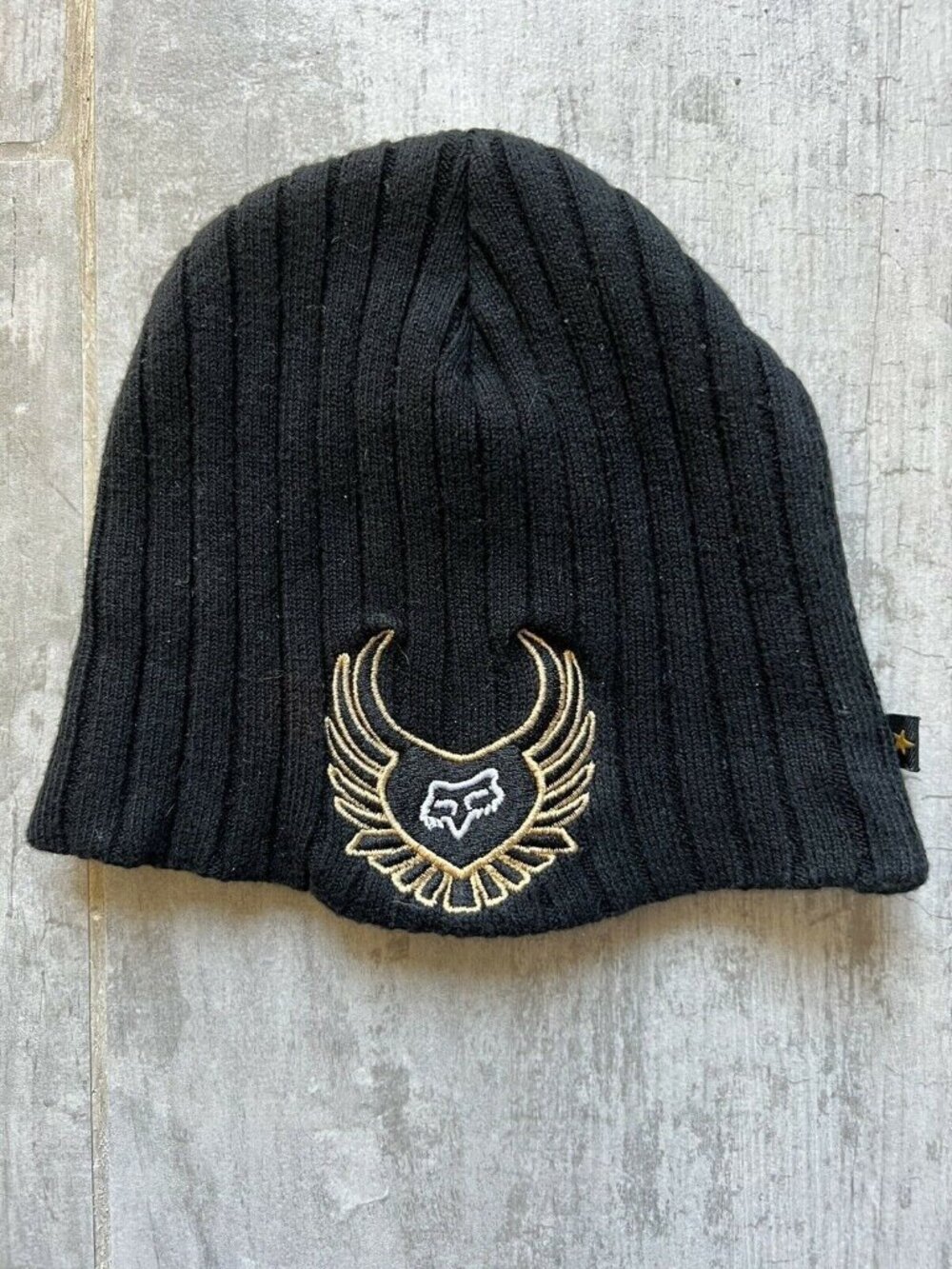 Fox Racing Black Knit Beanie Hat Cap Youth Boys Phoenix One Size Black Cotton